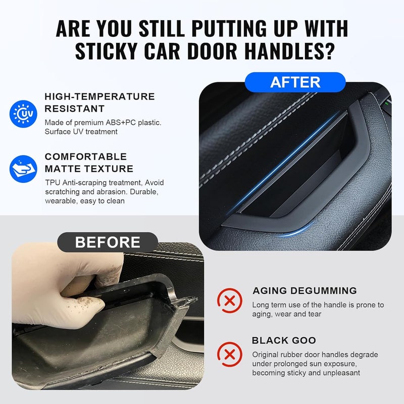 GZYF Car Auto Interior Inner Door Handle Pull Trim for BMW X3 X4 F25 F26 - Front Left Side, Black - Image 2