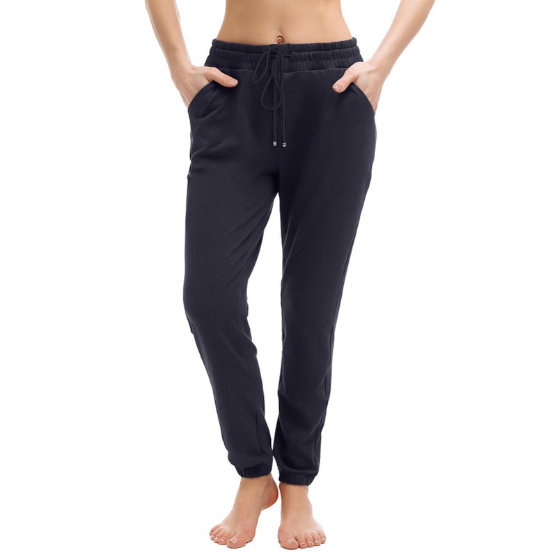 Walifrey Womens Joggers with Pockets, Drawstring Sweatpants Women for Lounging Jogging Gym and Workout Navy,1 Pack Navy M - Image 1