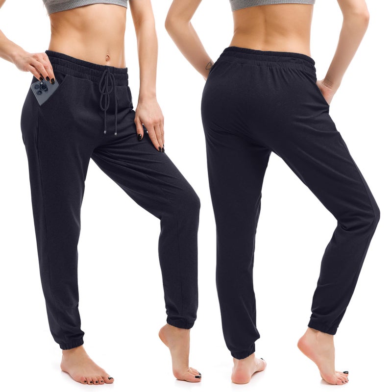 Walifrey Womens Joggers with Pockets, Drawstring Sweatpants Women for Lounging Jogging Gym and Workout Navy,1 Pack Navy M - Image 2