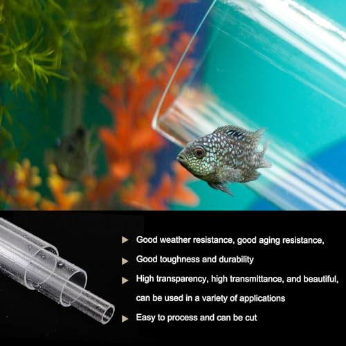 Rebower 12" Clear Plastic Rigid Pipe 8mm ID x 10mm OD (5/16" ID x 3/8" OD) Acrylic Round Polycarbonate Tubing, [for Plumbing, Hydraulics, Aquarium] - 4Pcs - Image 3