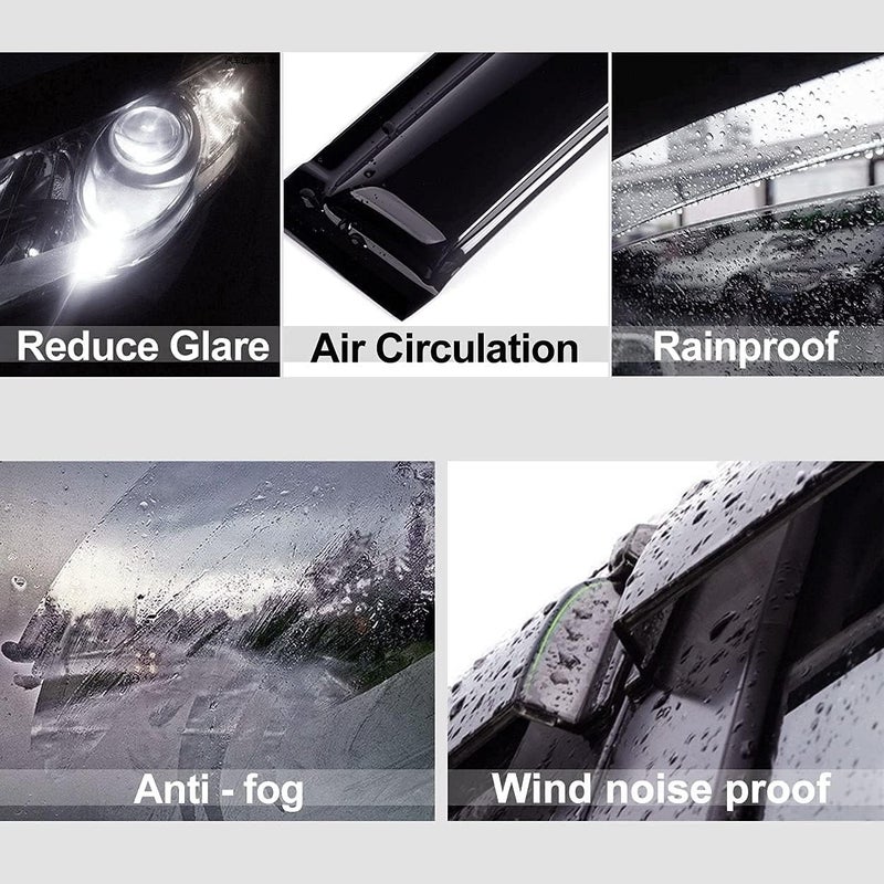 Puermto Side Window Visors Wind Deflector for 2007-2012 Nissan Sentra - 4pcs Dark Smoke Rain Guards - Image 3