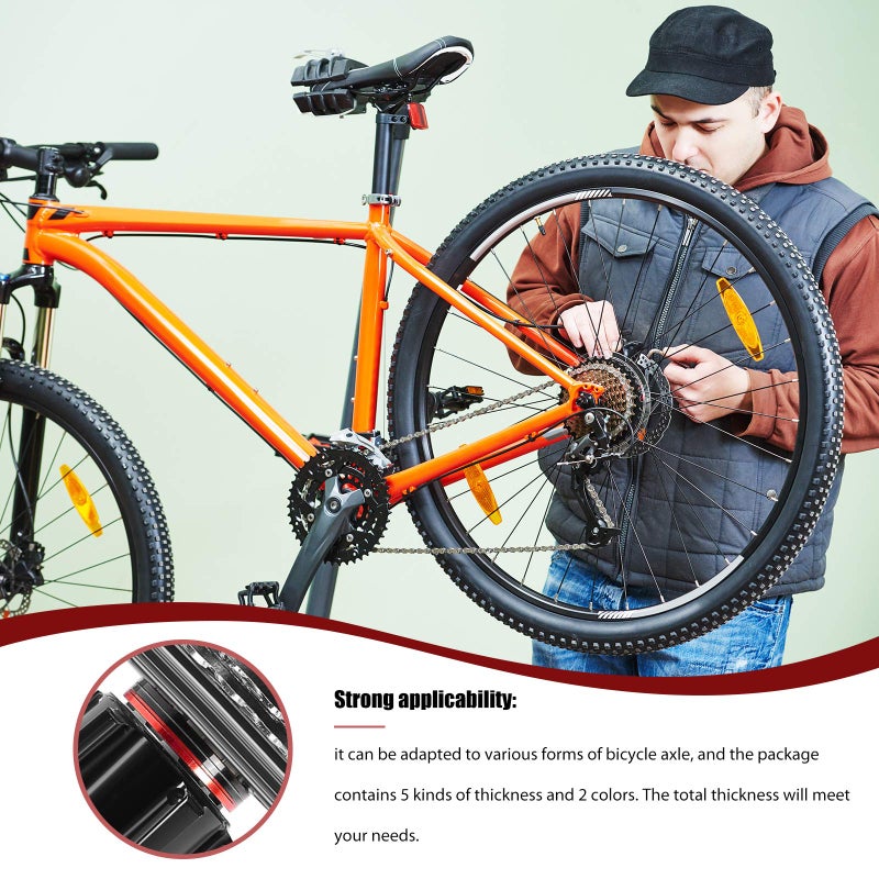 Skylety سكايليتي 20 قطعة فاصل قاعدة الدراجة الهوائية 7 8 9 10 11 سرعة كاسيت سبائك الألمنيوم غسالة محور العجلة الطائرة فاصل محور العجلة الطائرة 1 مم 1.5 مم 2 مم 2.5 مم 3 مم غسالة قاعدة الدراجة BB - Image 5