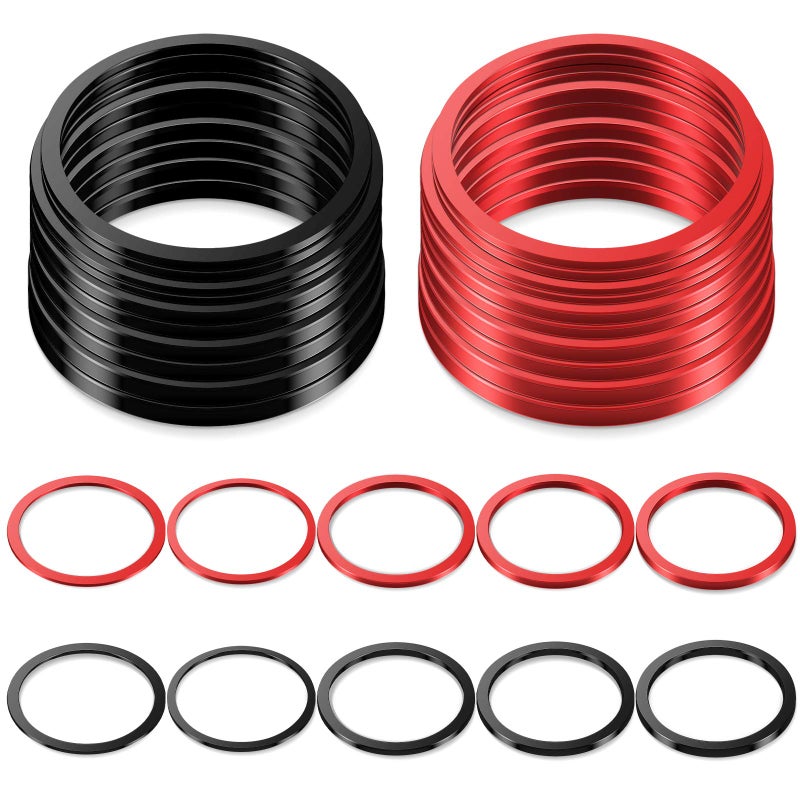 Skylety سكايليتي 20 قطعة فاصل قاعدة الدراجة الهوائية 7 8 9 10 11 سرعة كاسيت سبائك الألمنيوم غسالة محور العجلة الطائرة فاصل محور العجلة الطائرة 1 مم 1.5 مم 2 مم 2.5 مم 3 مم غسالة قاعدة الدراجة BB - Image 1