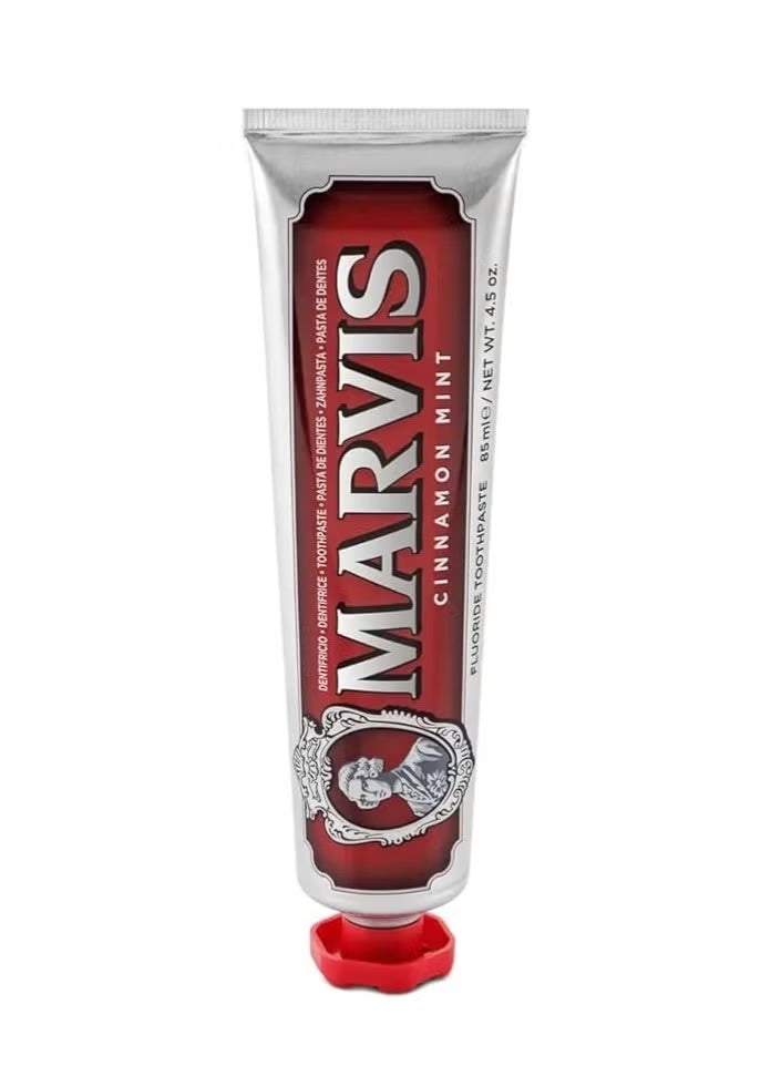 مارفيس معجون أسنان القرفة النعناع 85 مل - حلوة غريبة، خيار لتبييض الأسنان وتنظيفها