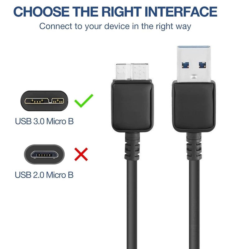 Yxflz USB 3.0 Cable - External Hard Drive Cord USB 3.0 A to Micro B Cable Compatible with Western Digital WD My Passport, Seagate, Toshiba Canvio, Samsung Galaxy S5, LaCie, Elements, Note Pro 12.2 & More - Image 2