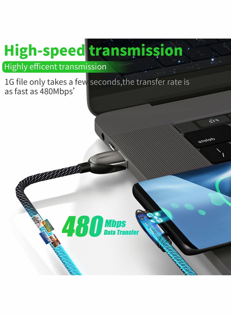 Excefore USB C Cable Right Angle 90 Degree Cable, 6ft + 4ft【66W】Game Design Right Angle USB C Cable L Shape USB to Type C Elbow Quick Charging and Data Transfer Cord - Image 5