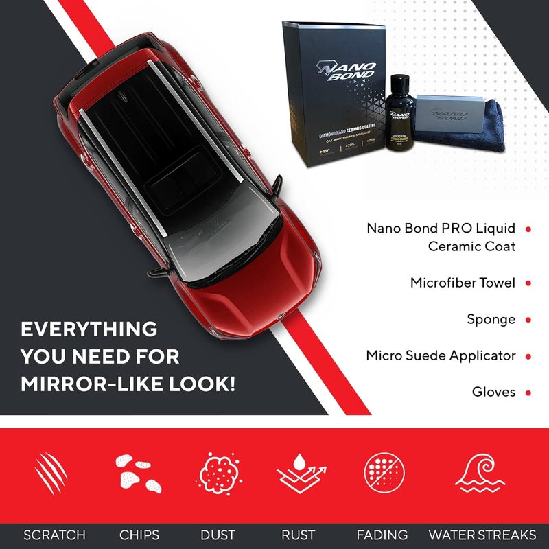 Stable base Nano Bond Ceramic Coating PRO Premium Car Care Kit 9H High Gloss Paint Protection 30ML Globally selected raw material - Image 4