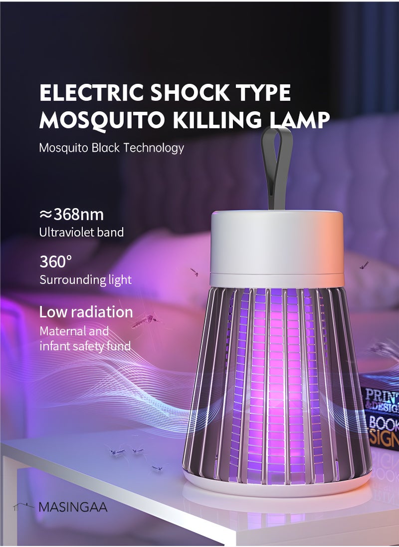 MASINGAA - Electric Mosquito Killer Lamp with UV Fly Trap - USB Powered Bug Zapper & Insect Repellent, Portable Mosquito Eliminator for Bedrooms, Camping, Home, & Outdoors - Image 1