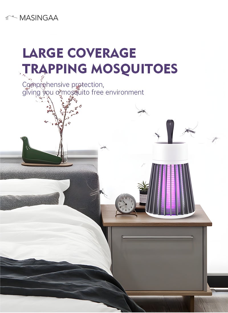 MASINGAA - Electric Mosquito Killer Lamp with UV Fly Trap - USB Powered Bug Zapper & Insect Repellent, Portable Mosquito Eliminator for Bedrooms, Camping, Home, & Outdoors - Image 1