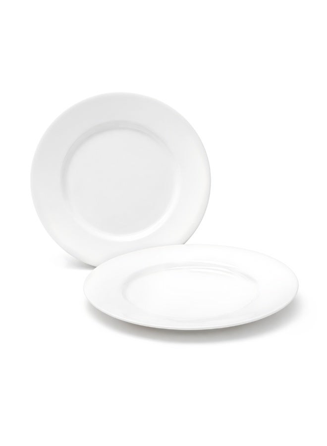 Luminarc White Ceramic Dinner Plate Set of 2– 24cm Round Plates  Durable Everyday Dining Plates for Home Hotel & Restaurant Use - Image 1