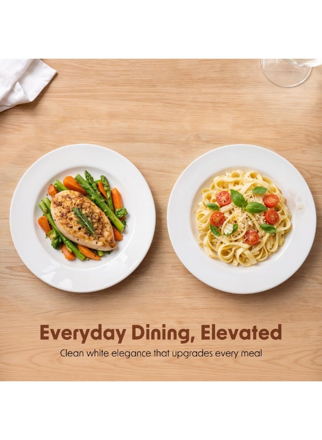 Luminarc White Ceramic Dinner Plate Set of 2– 24cm Round Plates  Durable Everyday Dining Plates for Home Hotel & Restaurant Use - Image 4