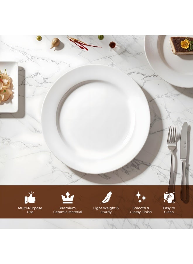 Luminarc White Ceramic Dinner Plate Set of 2– 24cm Round Plates  Durable Everyday Dining Plates for Home Hotel & Restaurant Use - Image 5