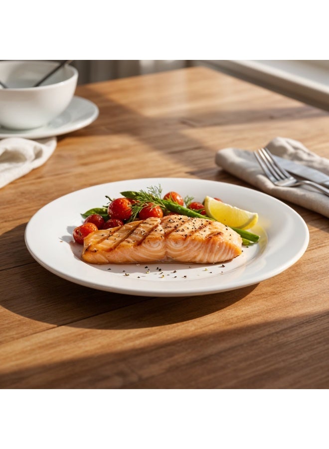 Luminarc White Ceramic Dinner Plate Set of 2– 24cm Round Plates  Durable Everyday Dining Plates for Home Hotel & Restaurant Use - Image 3