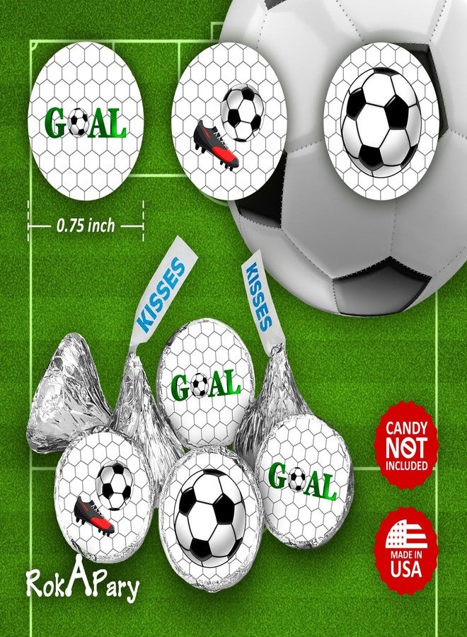 RokAPary 216 Sports Soccer Kisses Stickers, Kisses Stickers for Birthday Party, Baby Shower, Wedding, Graduation, or Any Family Event Decorations, Candy Not Included. Made in USA - Image 5