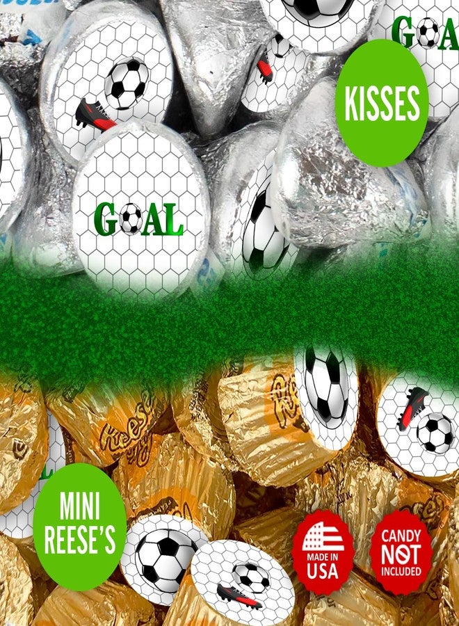 RokAPary 216 Sports Soccer Kisses Stickers, Kisses Stickers for Birthday Party, Baby Shower, Wedding, Graduation, or Any Family Event Decorations, Candy Not Included. Made in USA - Image 4