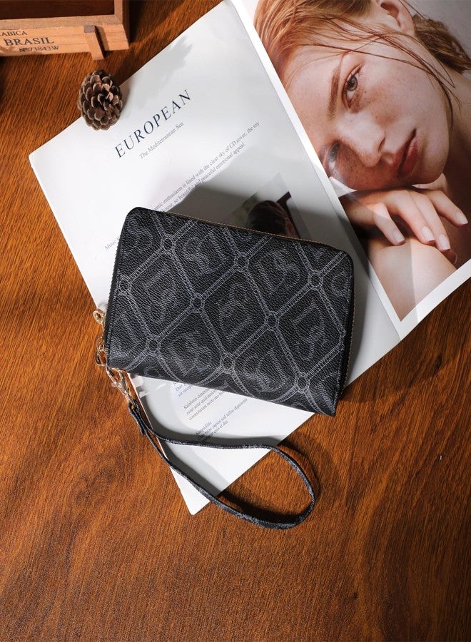 داسين محفظة داسين النسائية المزودة بتقنية حجب الترددات اللاسلكية (RFID)، سعة كبيرة، حقيبة يد صغيرة، حامل متعدد البطاقات، حافظة هاتف مع حزام للمعصم - Image 2