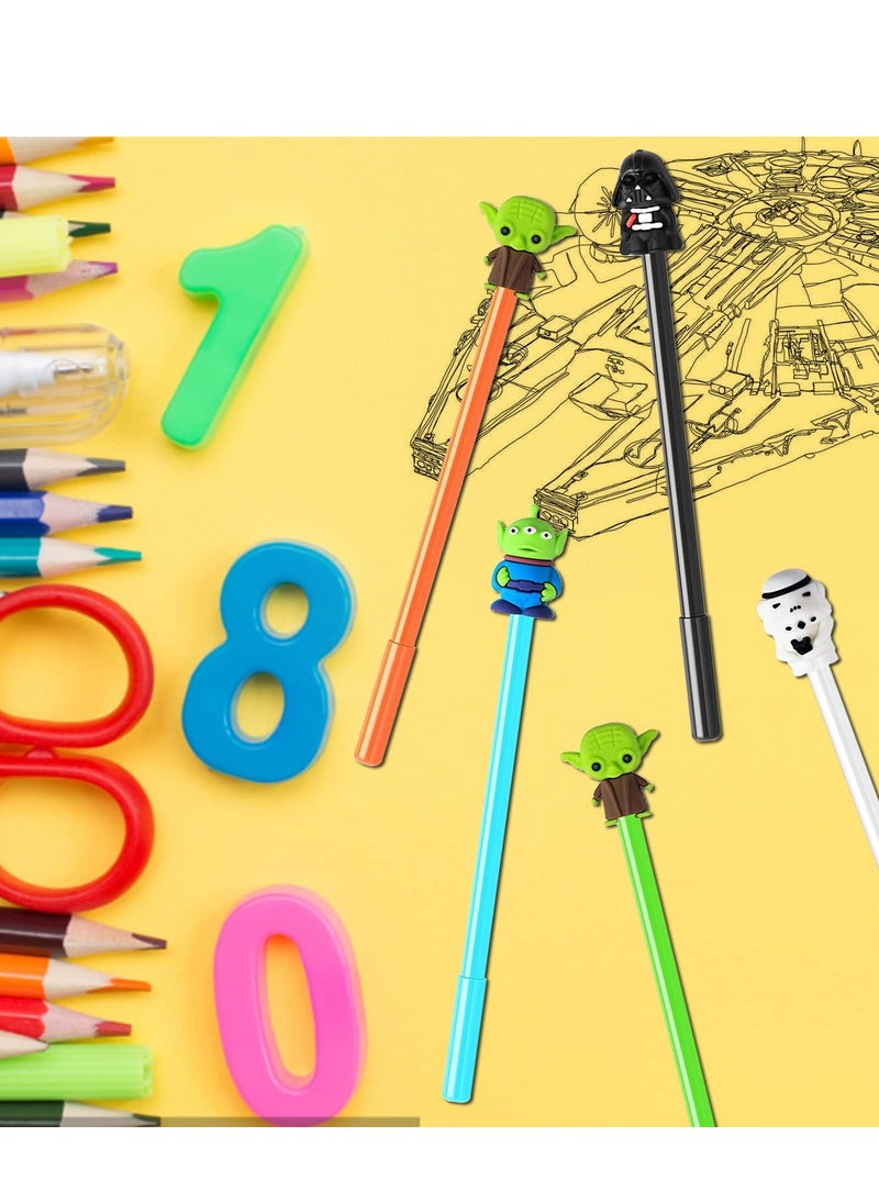 Excefore Party Favors Gel Pen - 25Pcs Galaxy Wars Themed Gifts for Kids Decorations, Baby Star Themed Pens Black Baby Yoda Pens for Birthday Party Favors Prize Carnival Goodie Bag Filling Rewards  - Image 4