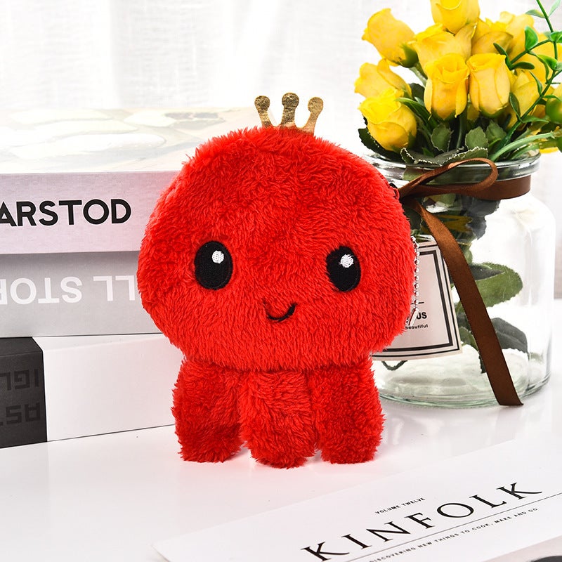 Korean INS Cute Octopus Cartoon Plush Coin PurseSmall octopus Red Small octopus Red 