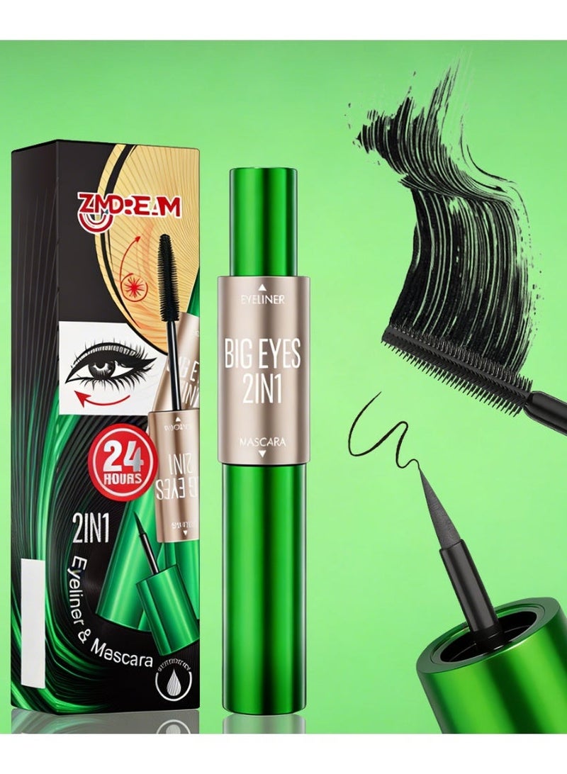 ZMDREAM Mascara&Eye Liner Liquid 2-IN-1 Waterproof,Smudge Proof ,Long Lasting - Image 1
