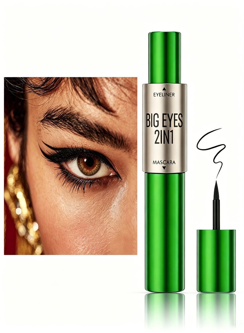 ZMDREAM 2-in-1 Mascara & Eyeliner Pen, Waterproof & Smudge-Proof, Intense Black, Long Lasting Volumizing Eyelash Makeup - Image 5