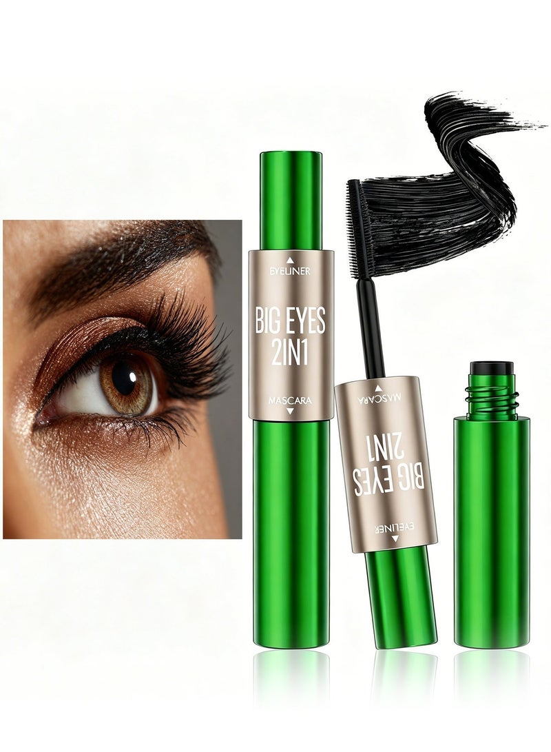 ZMDREAM 2-in-1 Mascara & Eyeliner Pen, Waterproof & Smudge-Proof, Intense Black, Long Lasting Volumizing Eyelash Makeup - Image 4
