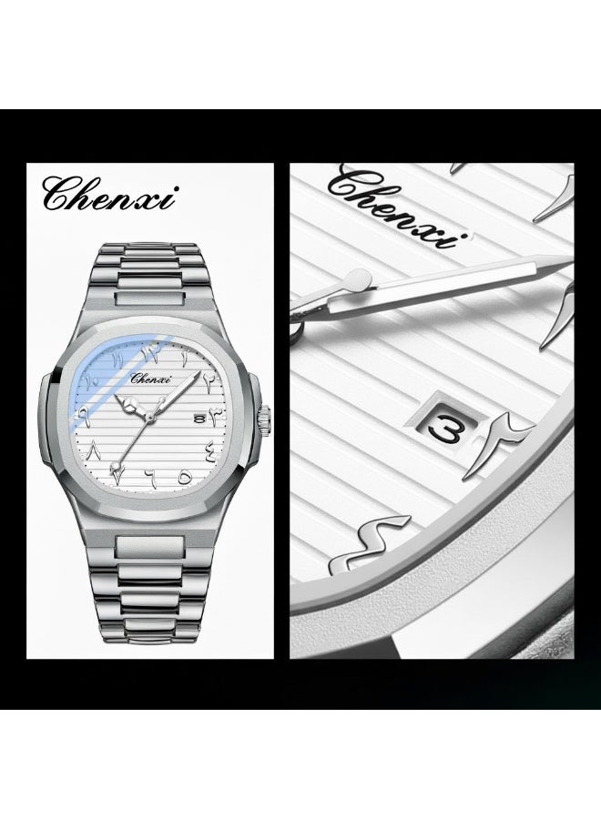 Chenxi Men’s Quartz Wrist Watch with Luxury Modern Design, Water Resistant, Scratch-Resistant Glass, Full Stainless Steel with Elegant Box - Image 3