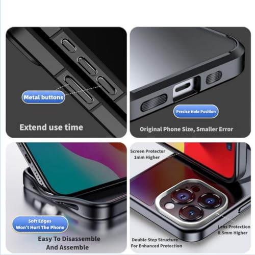 KSOPUERT Smart Ink Screen Phone Case Compatible with iPhone 15 PRO Max Drop-Proof,Supports DIY Display Imaging,Black - Image 2