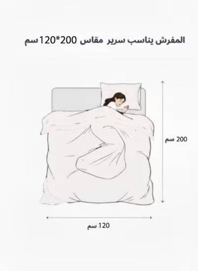 Moon Plain Quilted Compressed Bedspread Set with Elegant Square Design – 4 Pieces – Comforter 170×220 cm – Deep Fitted Sheet 120×200+35 cm with Pillowcase & Decorative Cushion Cover - Image 5