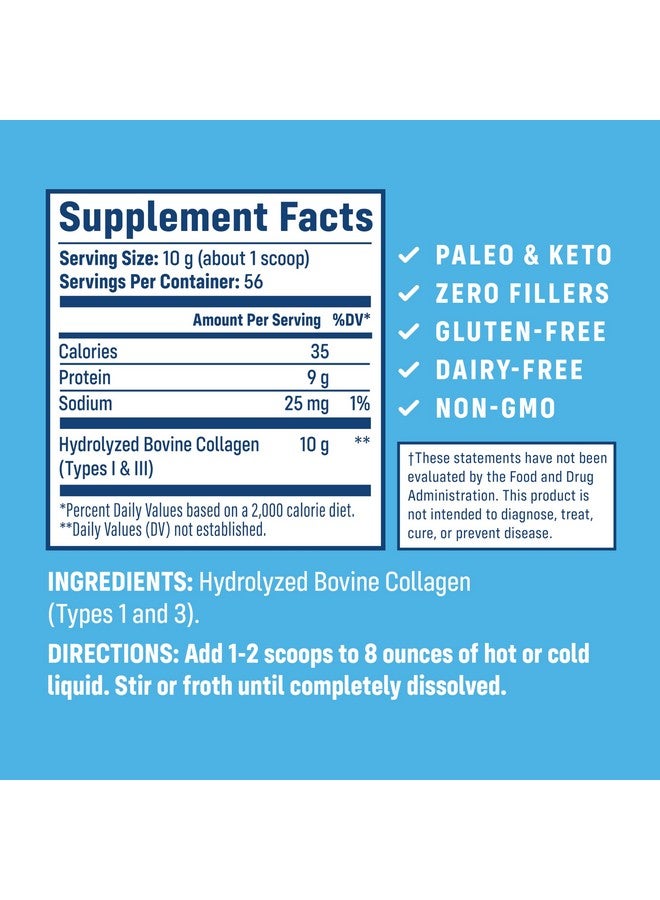 NativePath Collagen Peptides Protein - Hydrolyzed Type 1 & 3 Collagen Powder for Skin, Hair, Nails - 19.8 oz (56 Servings) - Image 2