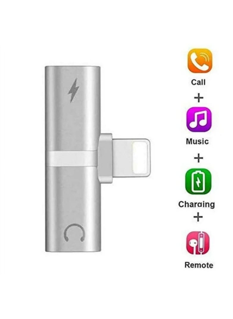 Dual Lightning Splitter for iPhone – 2 in 1 Adapter for Charging & Audio | Compatible with iPhone, iPad, iPod, Earphones & Headphones – Lightning to Dual Port Adapter