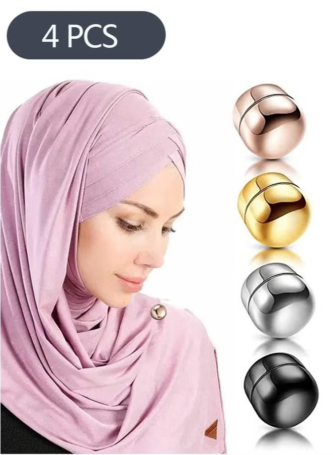 4-Piece Hijab Magnetic Pins, Premium Strong Magnetic Hijab Pins for Women, Multi-Use Colorful Scarf Small Magnetic Hijab Magnets - Image 1