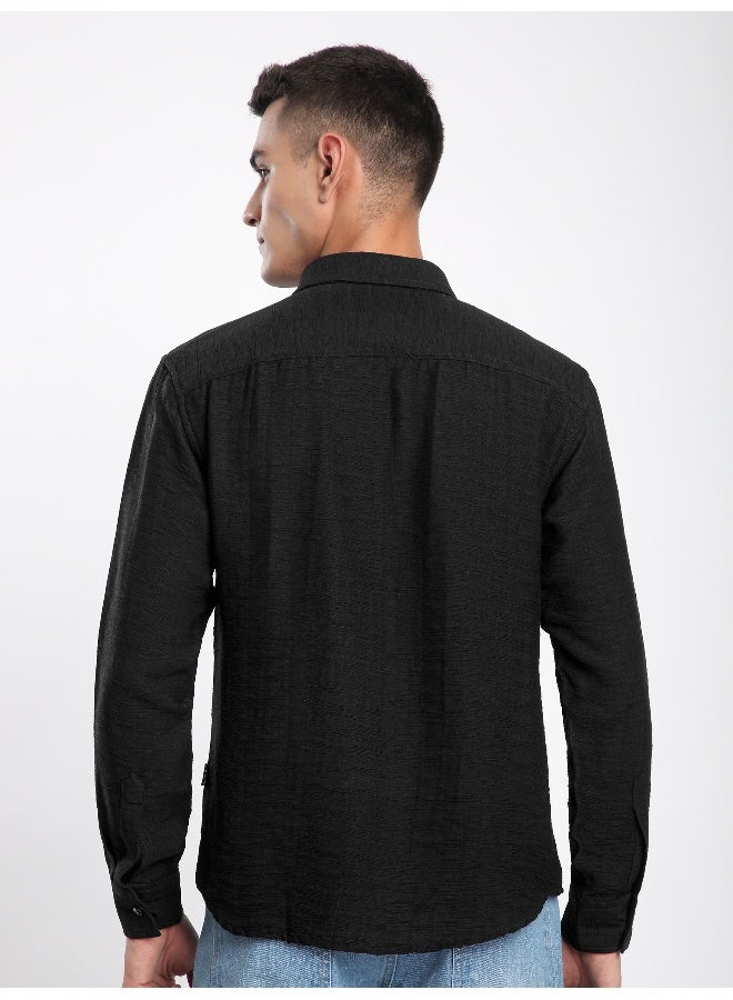 بيونغ قميص أسود مجعد - Image 3