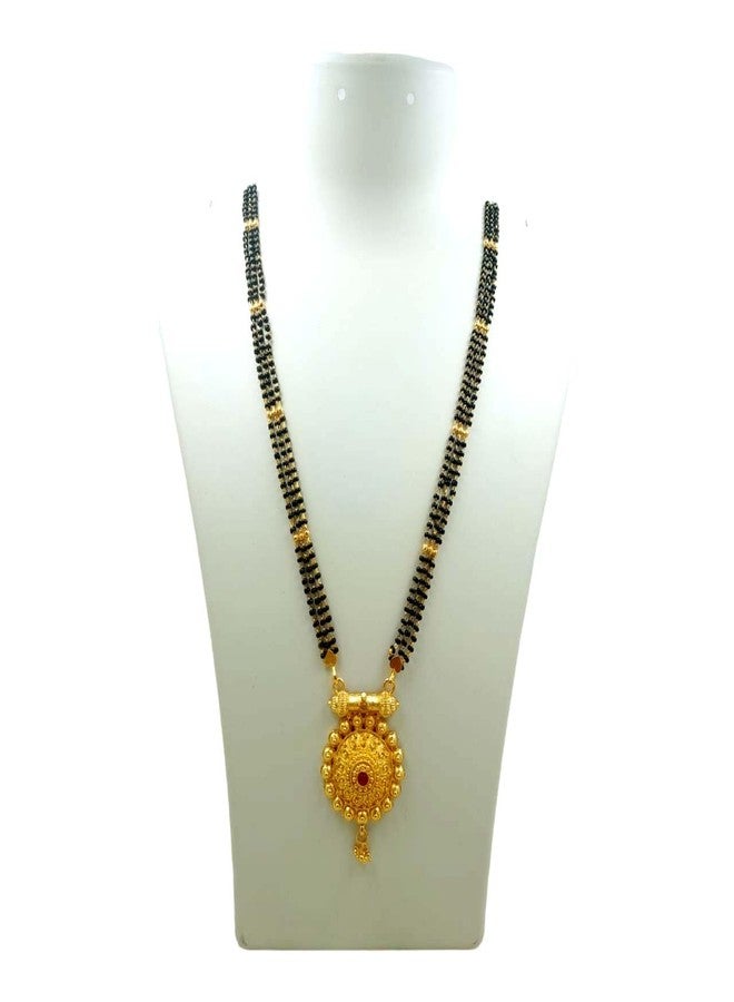 Swaroop Designer Mangalsutra For Women Stylish New Gold Plated Mangalsutra Long Size Heavy Design Long Black Bead Chain 175 - Image 2