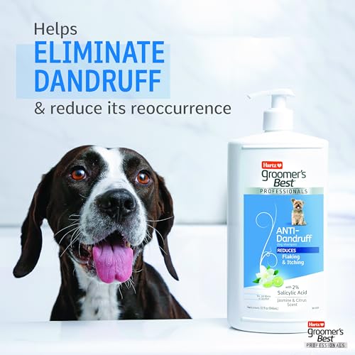 Hartz Groomer's Best Professionals Anti-Dandruff Dog Shampoo for Itchy Skin with Jasmine & Citrus Scent, 18 oz - Image 4