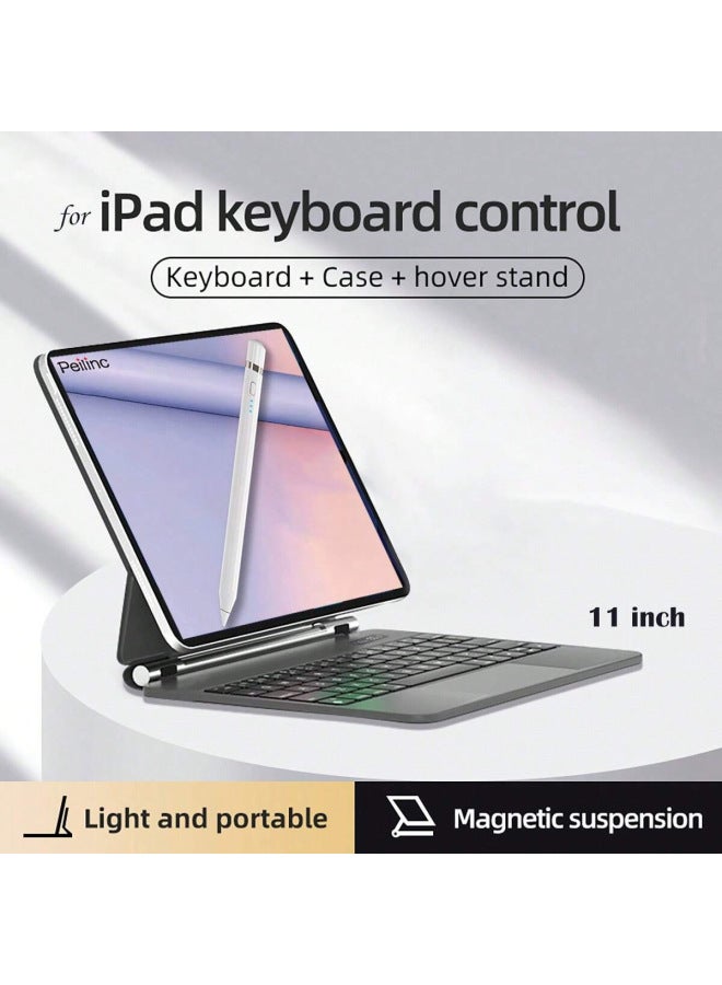لجيل IPad10 لوحة المفاتيح السحرية المغناطيسية A16 غطاء حماية مغناطيسي Air10.9 بوصة غطاء حماية لمس بلوتوث - اللون: أسود-نوع المنتج: iPadPro11(2024) - Image 2