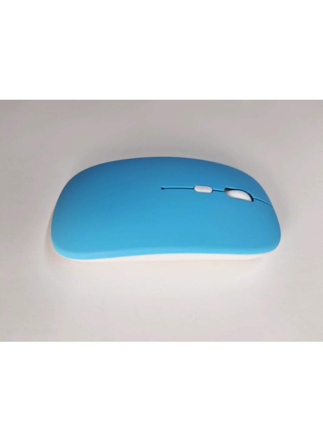 Generic Wireless Optical Mouse 1600dpi High Resolution Usb Interface For Laptop Desktop Computer-Color:Luminous Version 2.4g + Bluetooth Dual-mode Light Blue  - Image 1