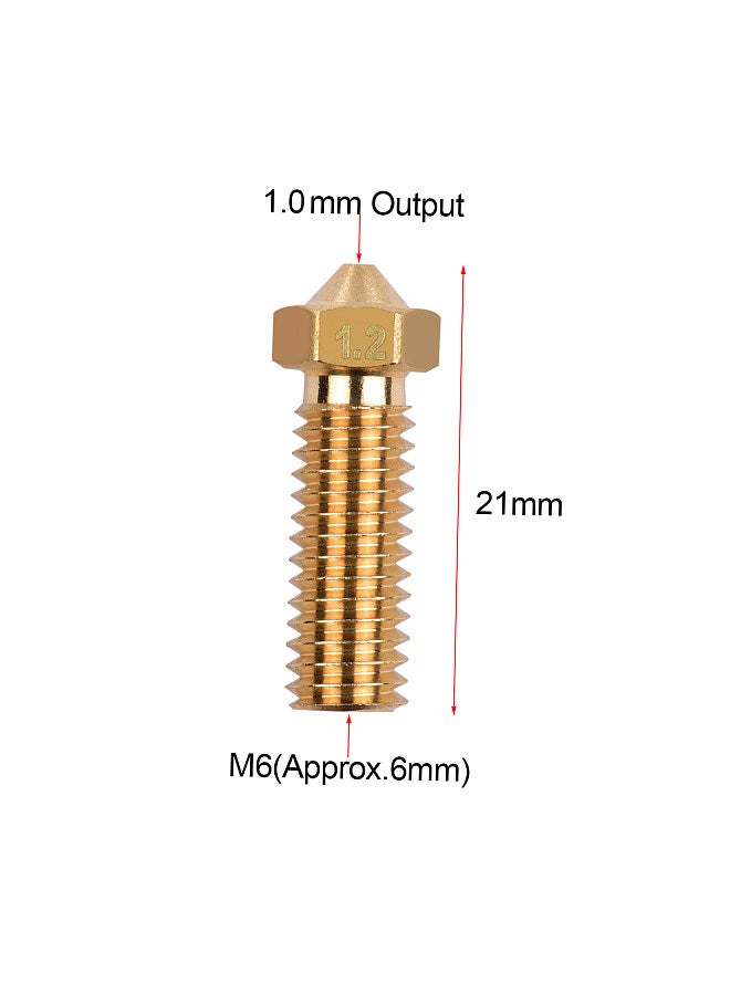 3pcs 3D Printer Extruder Brass Volcano Nozzle M6 Thread Printer Head 1.2mm Output for Sidewinder X1 TEVO Little Monster 1.75mm Filament  - Image 2