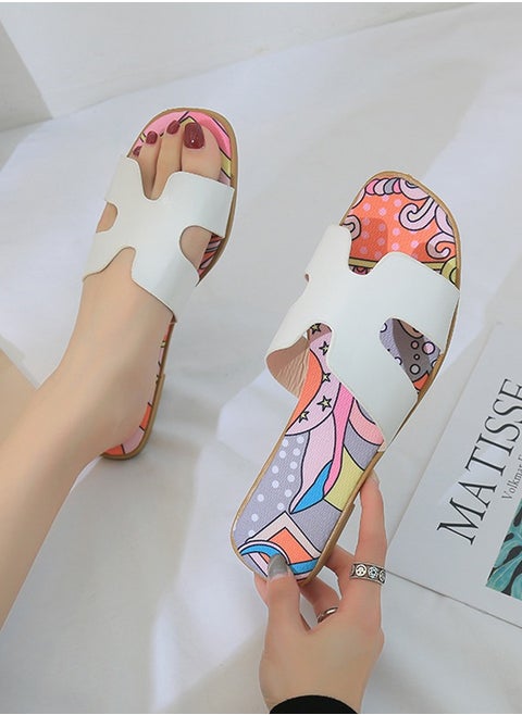 Ladies Fashion Summer Bow Slippers Outdoor or Indoor Flat Beach Sandals