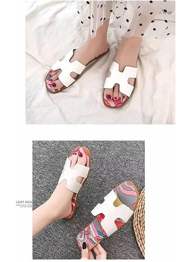 Ladies Fashion Summer Bow Slippers Outdoor or Indoor Flat Beach Sandals