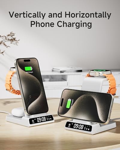 Phelinta Wireless Charger for iPhone 17, 3 in 1 Charging Station for Apple Watch Watch 11/10/9/8/7/6/5, Ultra 3/SE 3, for iPhone 17/16/15/14/13/12/11/X Series, for Air Pods Pro 3/4/Pro 2/3/Pro (No Adapter) - Image 5
