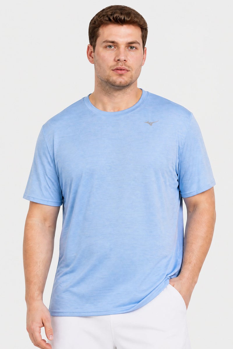 Mizuno Men Sportswear Fit Short Sleeve Training T-Shirt, Light Blue - Image 1