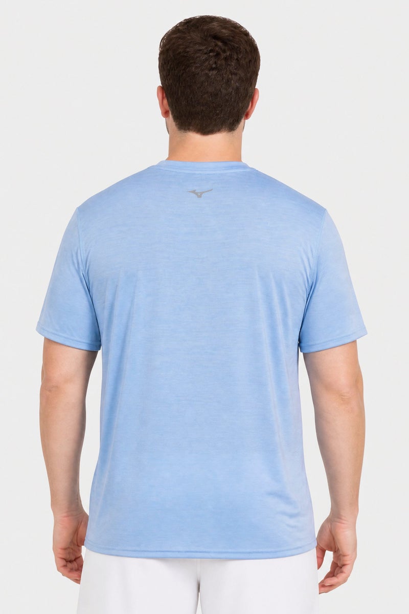 Mizuno Men Sportswear Fit Short Sleeve Training T-Shirt, Light Blue - Image 4