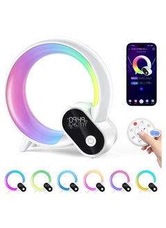 Sunrise Alarm Clock Wake Up Light, 5 in 1 White Noise Sound Machine, 16 Million Colors Night Light, 16 Nature Sounds, App Control, Bluetooth Speaker, Dimmable Bedside Lamp,Table lamp for Bedroom