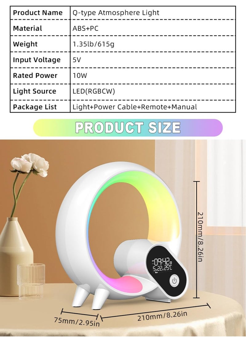 KASTWAVE - Sunrise Alarm Clock Wake Up Light, 5 in 1 White Noise Sound Machine, 16 Million Colors Night Light, 16 Nature Sounds, App Control, Bluetooth Speaker, Dimmable Bedside Lamp,Table lamp for Bedroom - Image 1