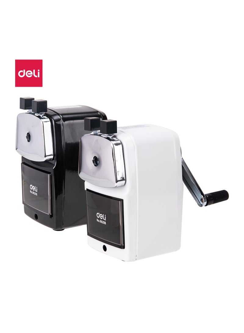 Deli E0620B Rotary Pencil Sharpener 1 piece, Heavy Duty Manual Sharpener with Adjustable Tip Thickness, Anti-Slip Base, for School, Office & Artists - Image 1