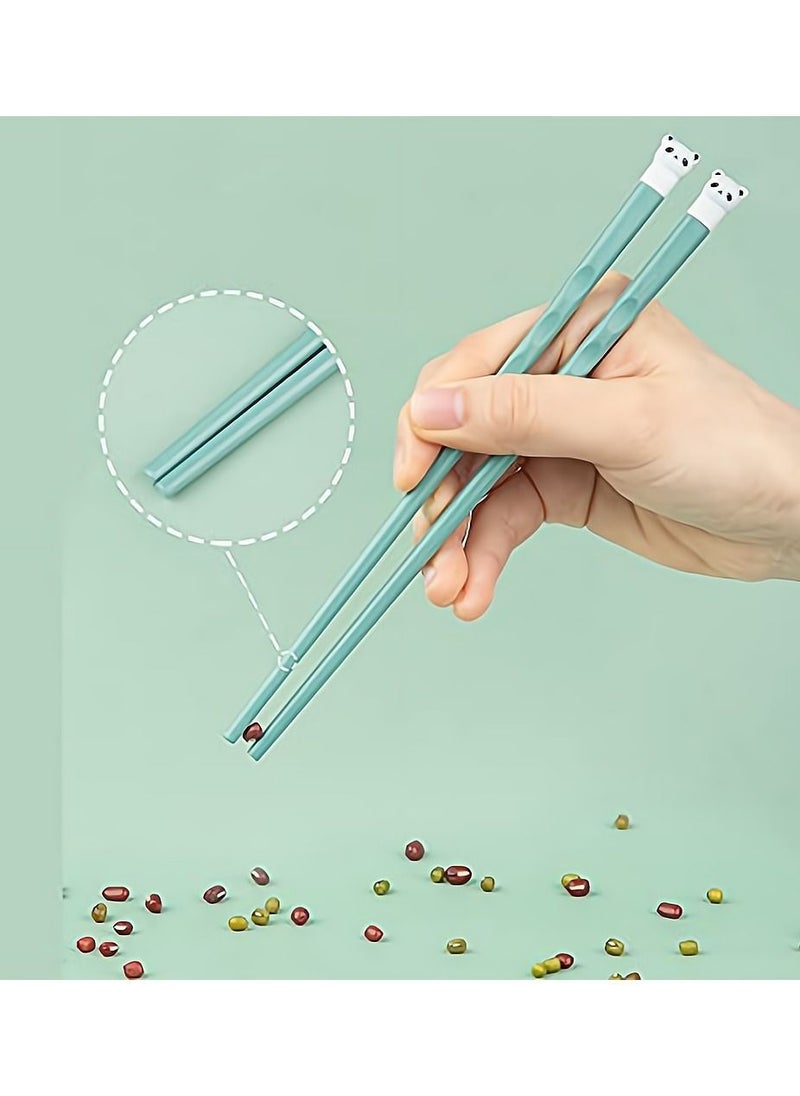 Y&D - Chopsticks Flatware Set, SYOSI Silicone Lightweight Chopstick and Stainless Steel Spoon with Case for Kids Students Office Lady, Reusable Portable Utensil Camping Traveling - Image 1