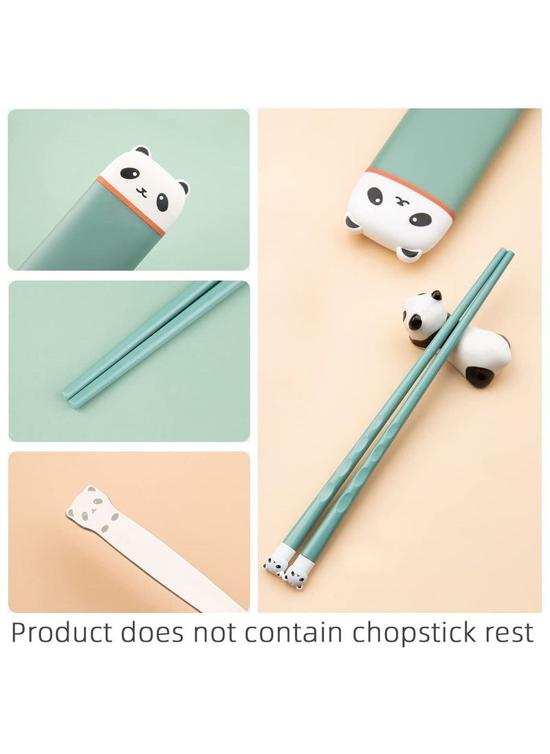 Y&D - Chopsticks Flatware Set, SYOSI Silicone Lightweight Chopstick and Stainless Steel Spoon with Case for Kids Students Office Lady, Reusable Portable Utensil Camping Traveling - Image 1