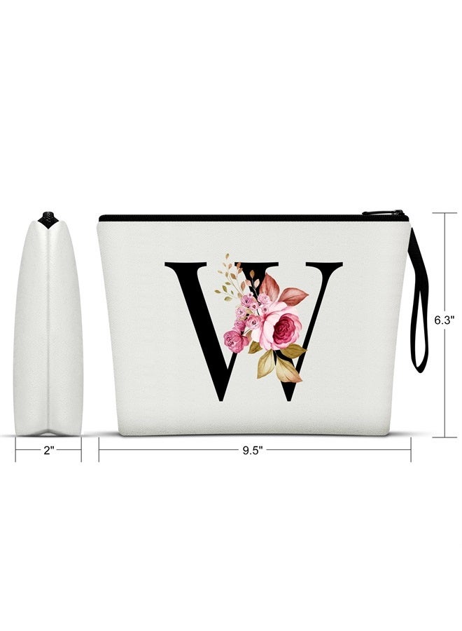 Vavabox A-Z Personalized Makeup Bag,Birthday Gifts for Women Mom,Gifts for Best Friend,Bride Bridesmaid Cosmetic bag (W) - Image 2