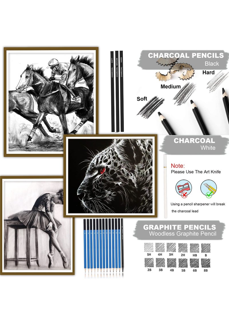 Y&D - Sketching Pencil Set, Professional Drawing Kit Art Supplies With Accessories, Sets For Adults, Artists, Kids and Beginners - Image 1