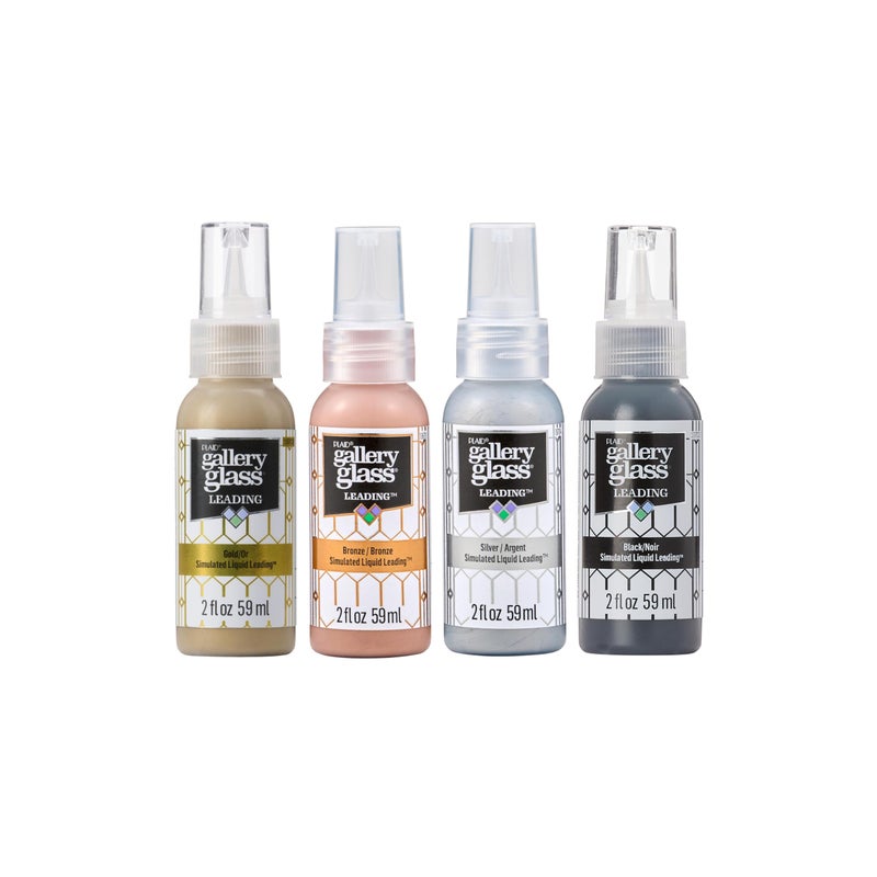 Gallery Glass Liquid Leading Kit, Perfect for DIY Stained Glass Paint Projects, Set of 4, PROMOGGLL24 - Image 1
